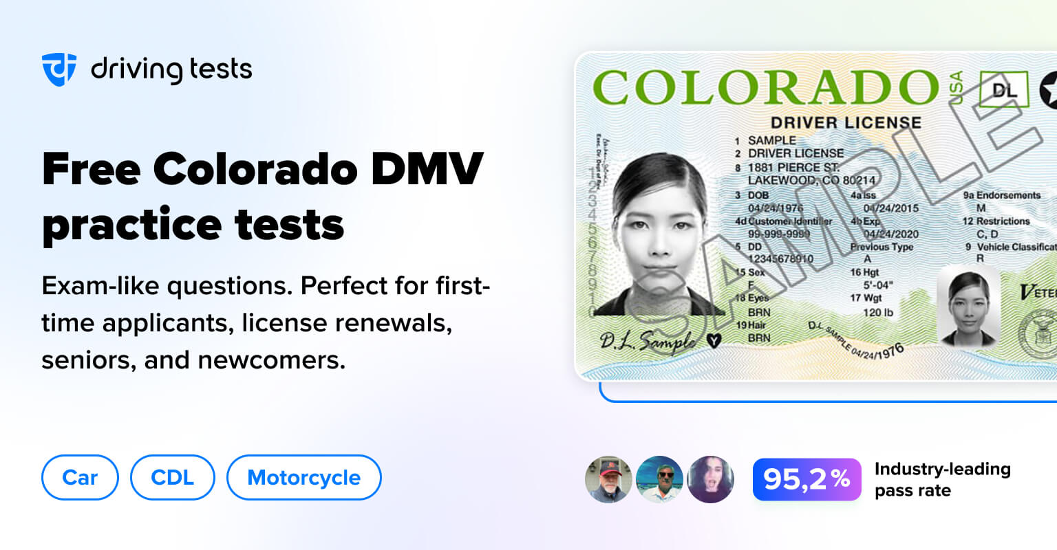 Free Colorado (CO) DMV Permit Practice Tests Updated for 2024