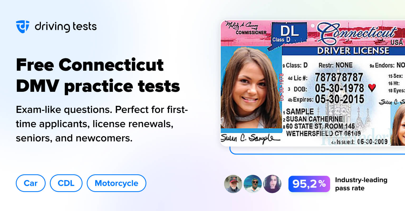 Free Connecticut (CT) DMV Practice Tests Updated for 2024