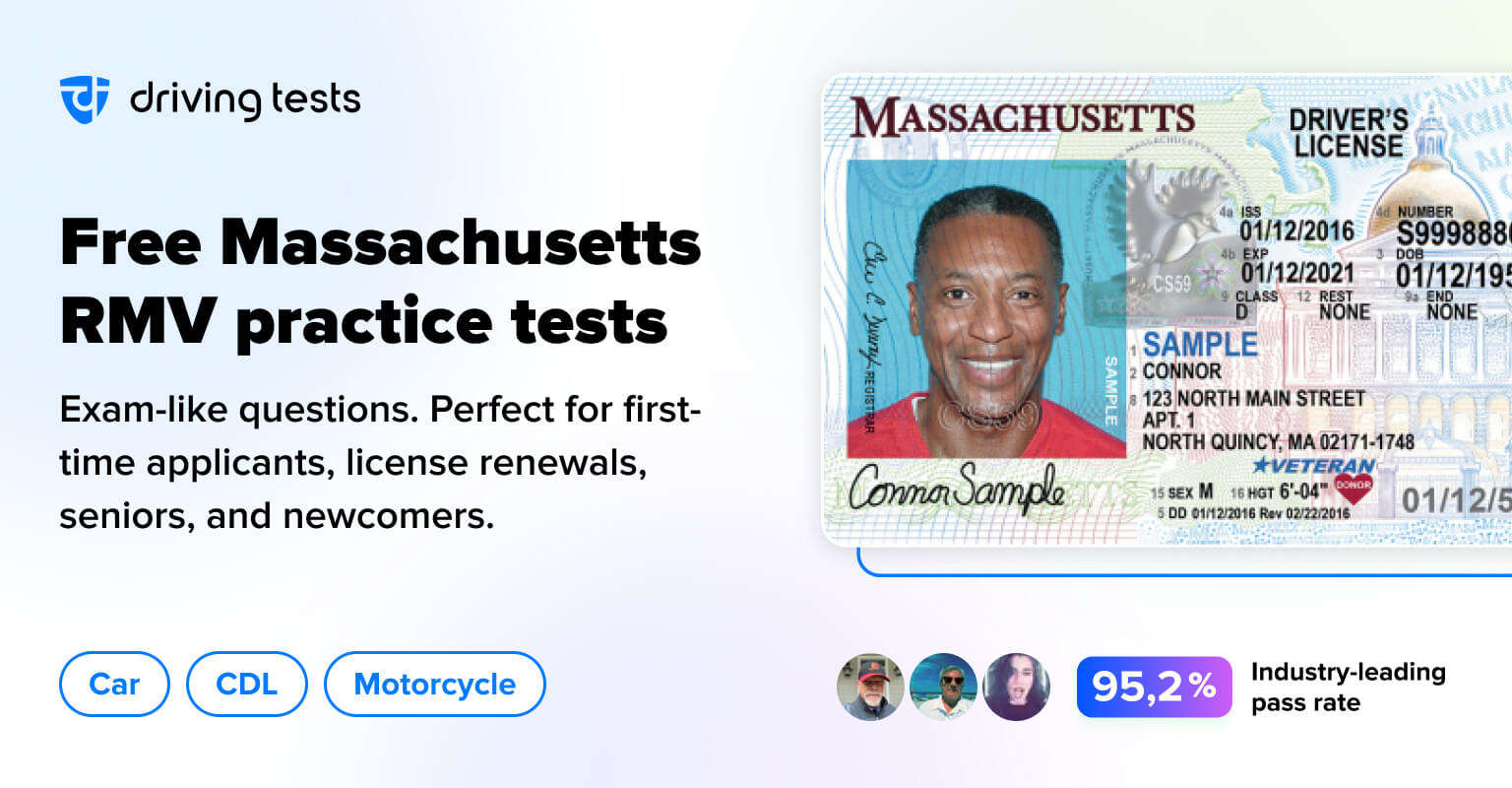 Free Massachusetts (MA) RMV Practice Tests Updated for 2024