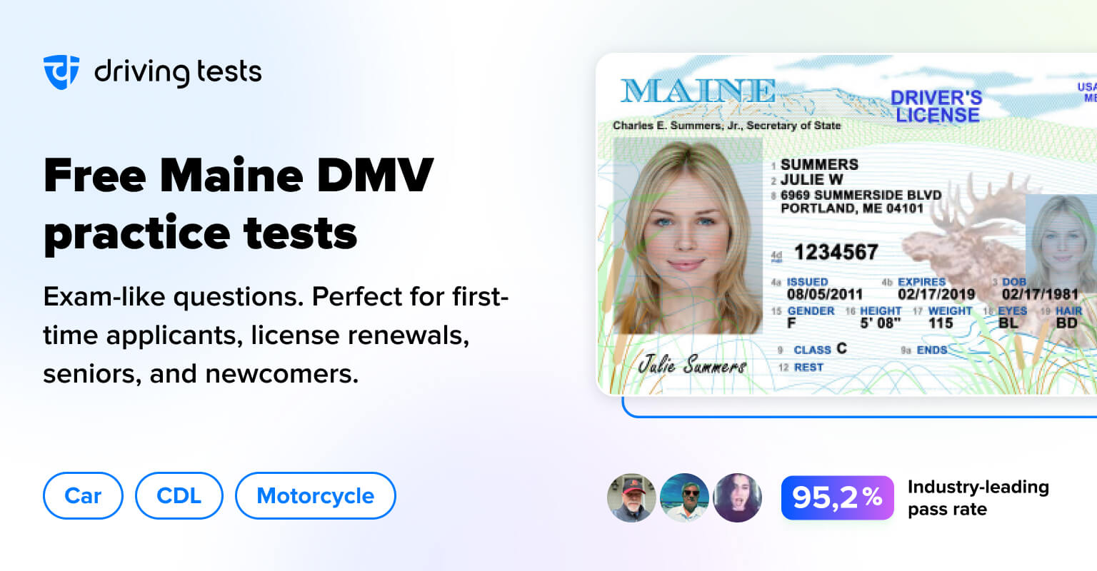 Free Maine (ME) DMV Practice Tests Updated for 2024