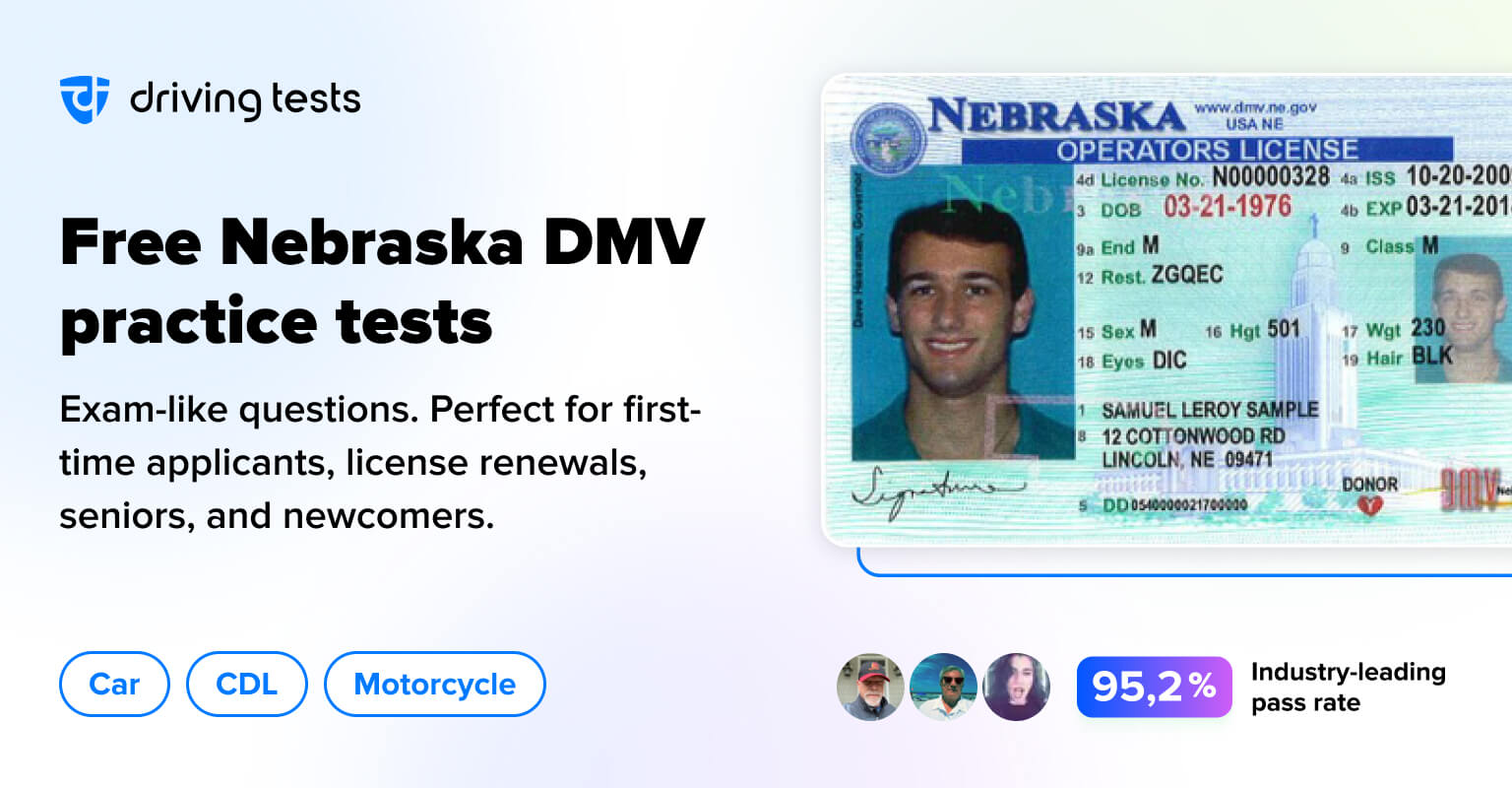 Free Nebraska (NE) DMV Practice Tests Updated for 2024