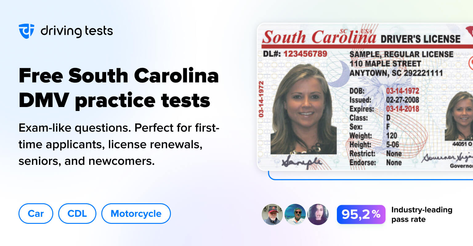 Free South Carolina (SC) DMV Practice Tests Updated for 2024