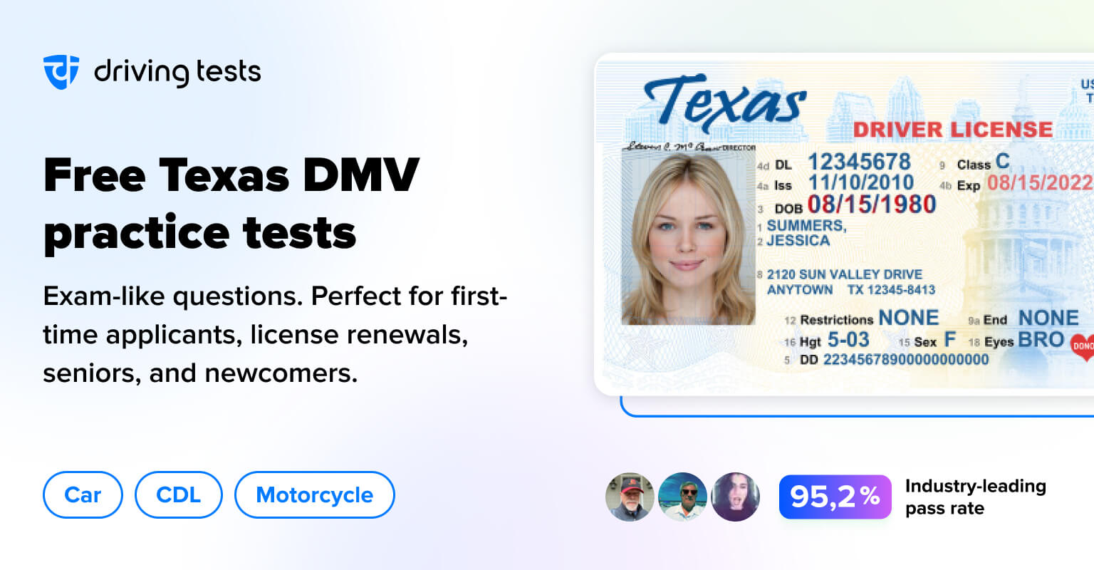 Free Texas TX DMV Practice Tests Updated for 2024