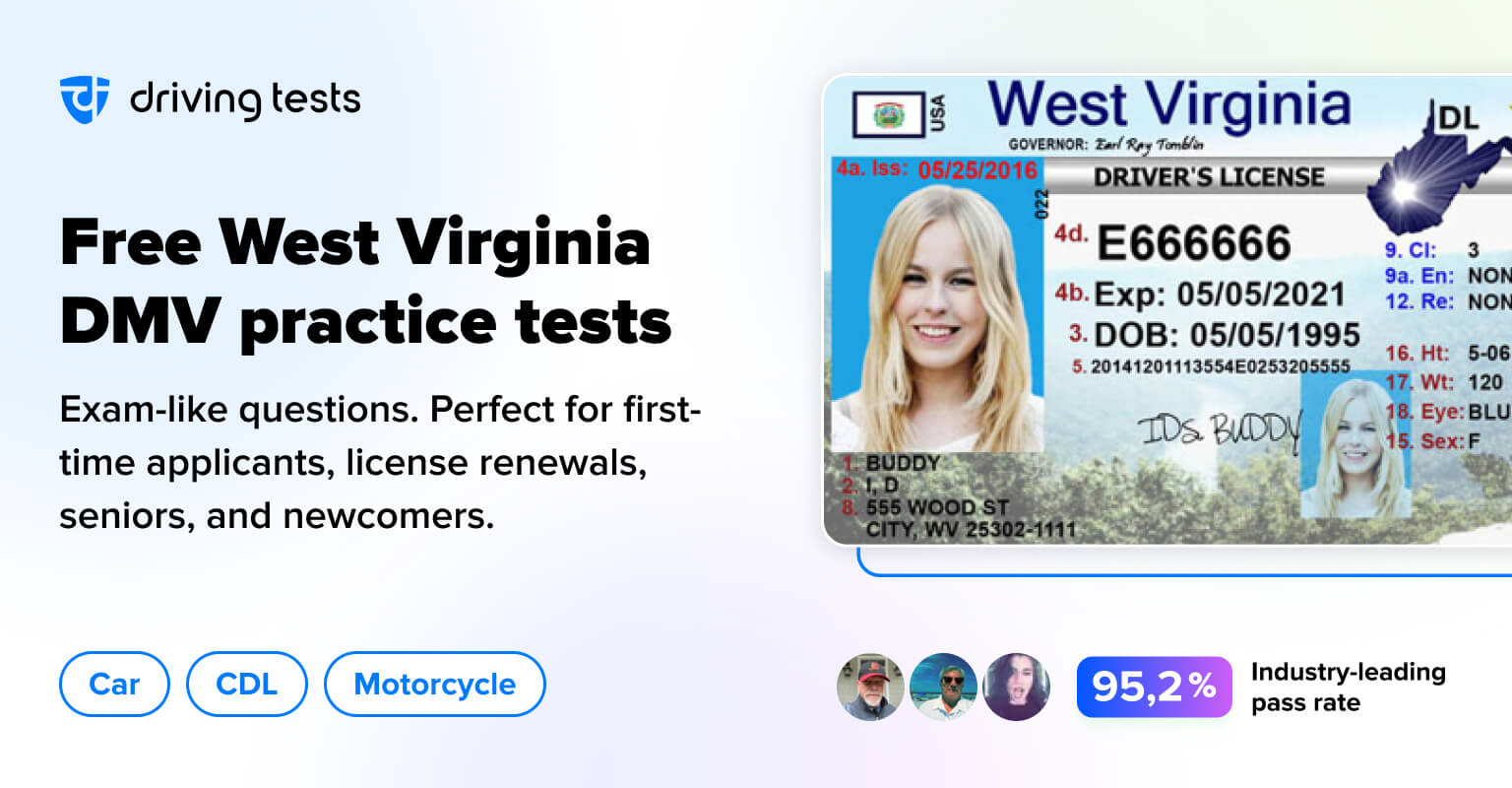 Free West Virginia (WV) DMV Practice Tests Updated for 2024