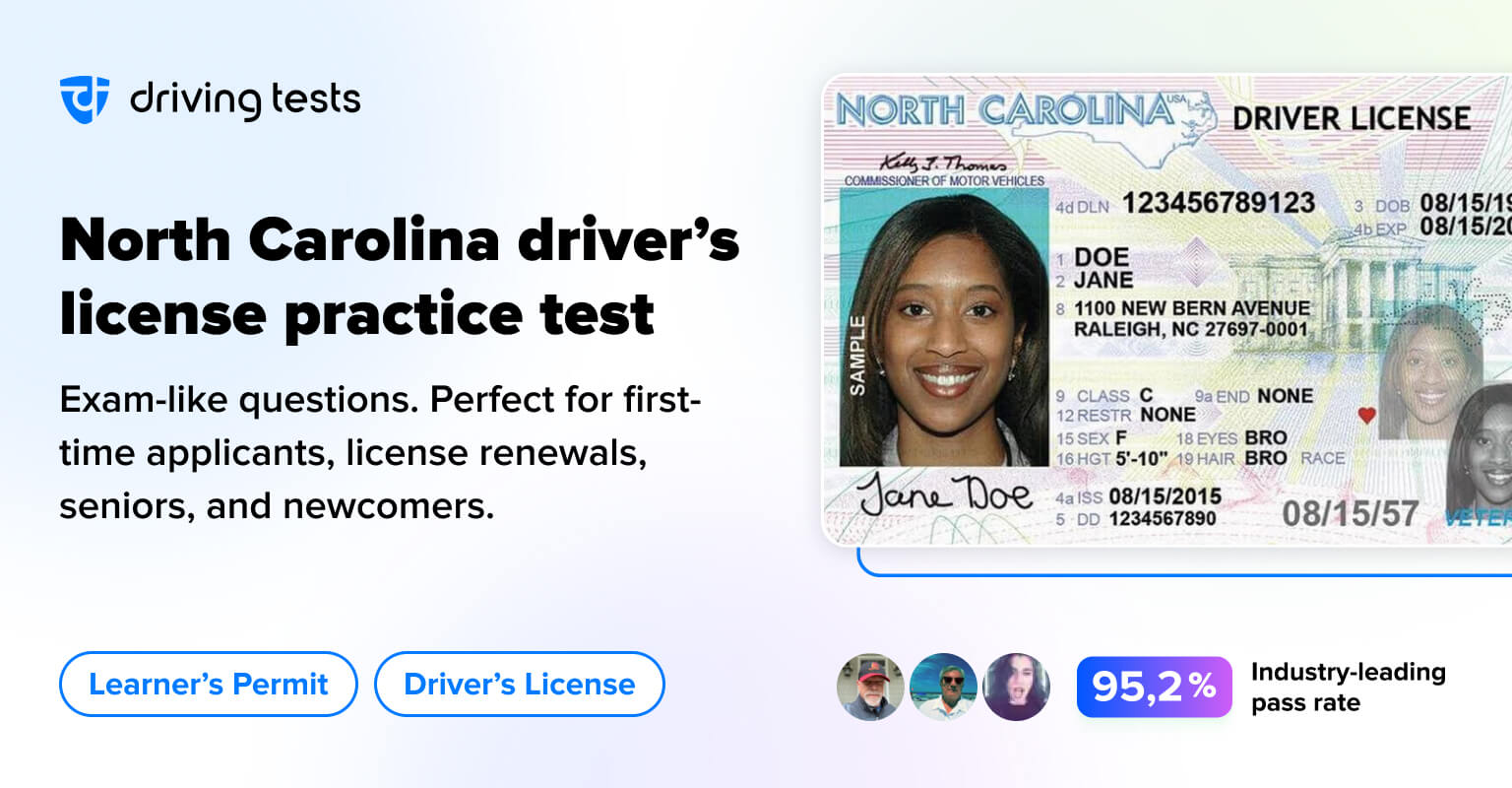 FREE North Carolina DMV Road Signs Permit Practice Test 2024 NC