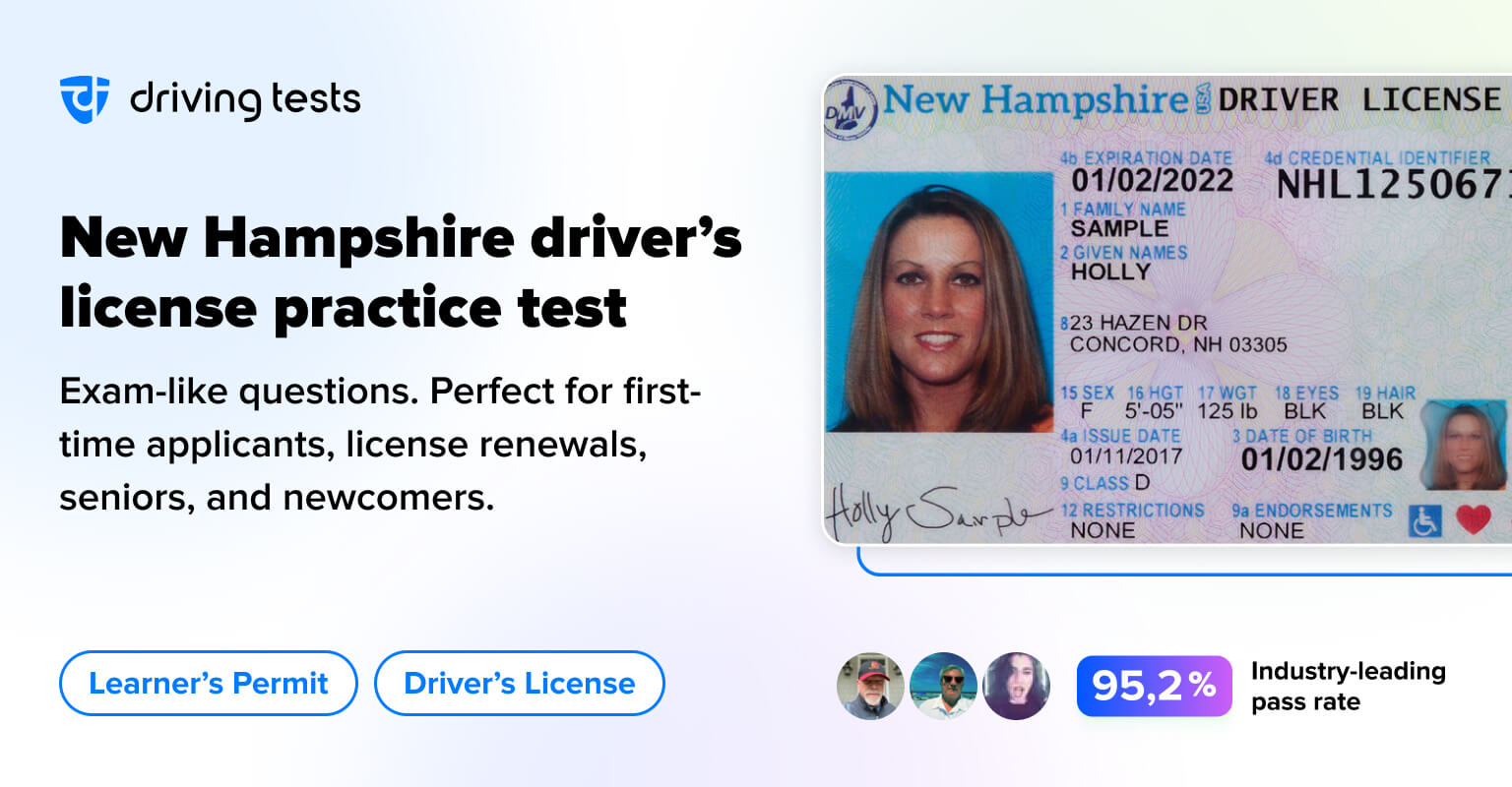 FREE New Hampshire DMV Permit Practice Test Three 2024 NH