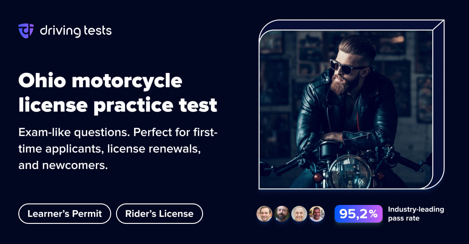 FREE Ohio BMV Motorcycle Permit Practice Test 2024 OH