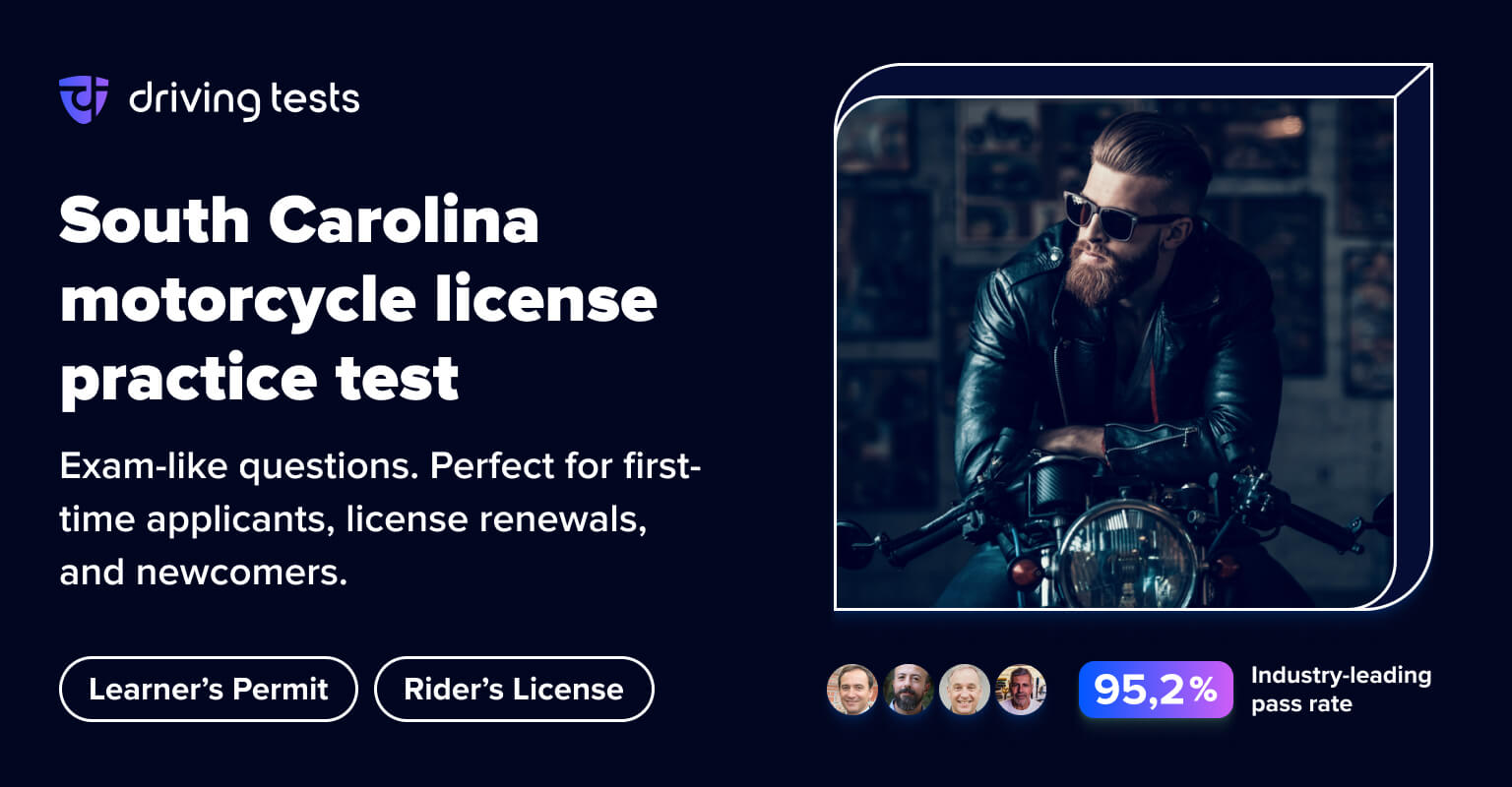 FREE South Carolina DMV Motorcycle Permit Practice Test 2024 SC