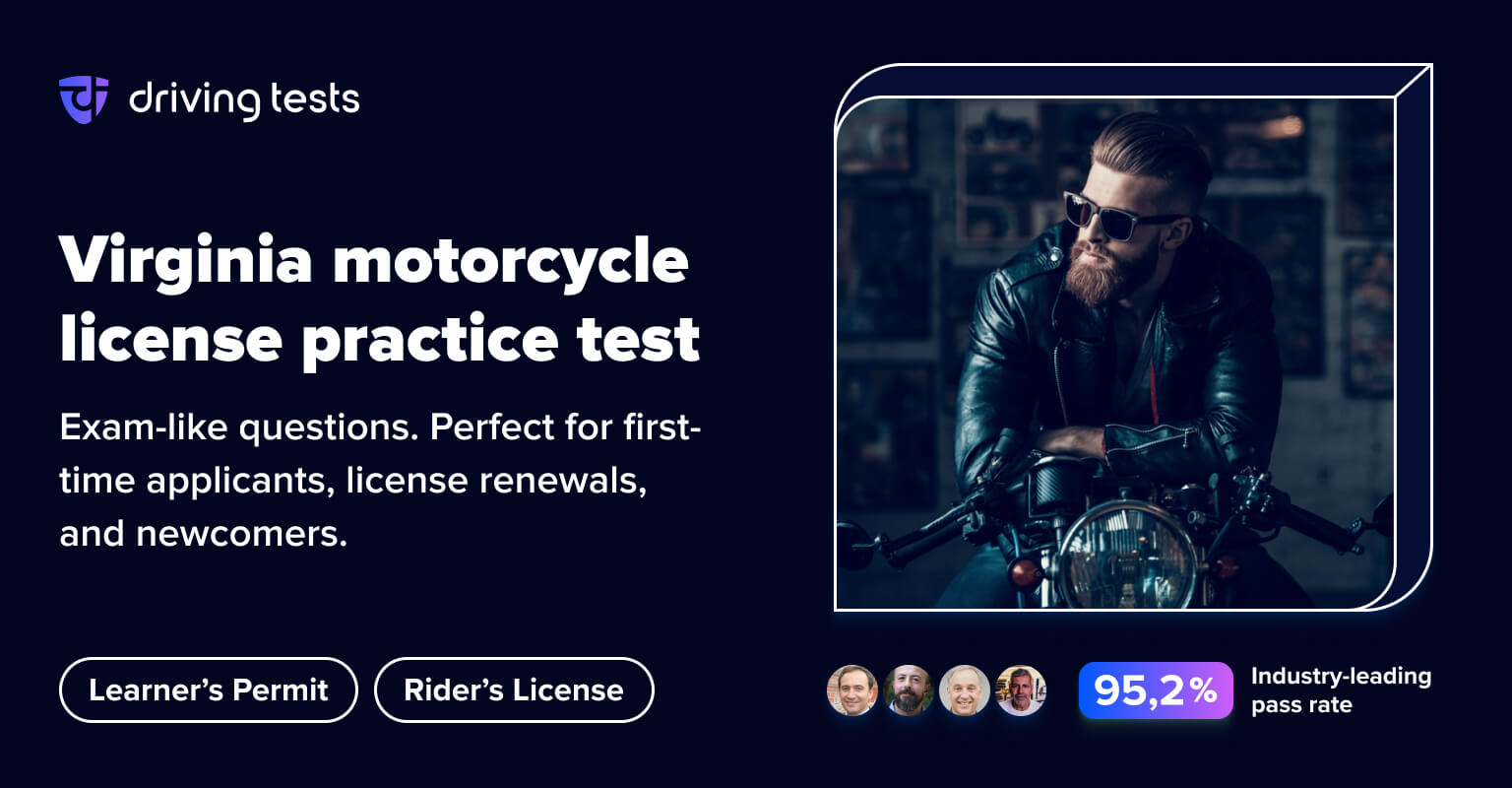 FREE Virginia DMV Motorcycle Permit Practice Test 2024 VA