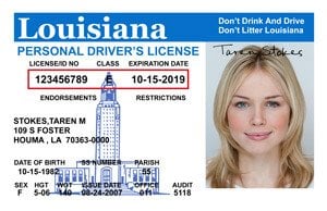 driver's license in Louisiana