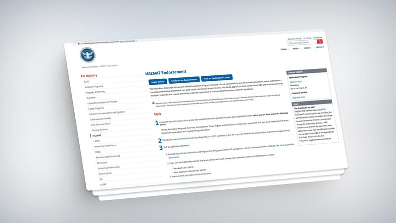 TSA Background Checks for Hazardous Materials