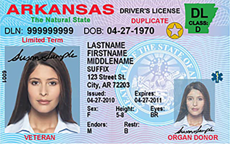 driver's license in Arkansas