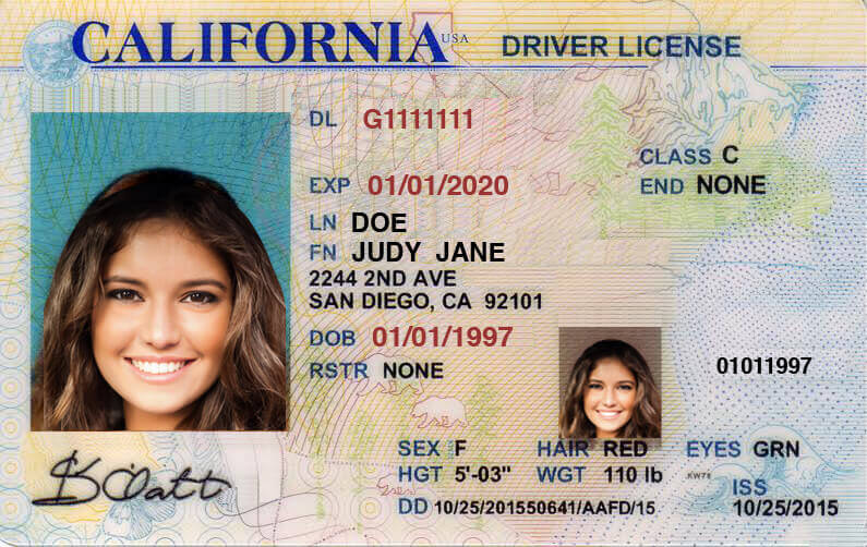 California Drivers License 