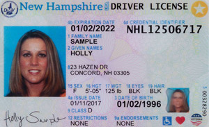 NH DMV driver's license