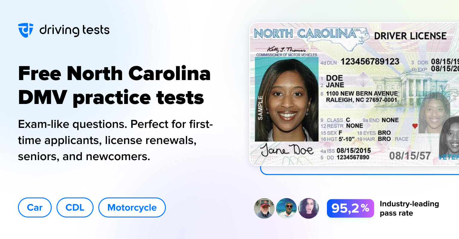 Free North Carolina (NC) DMV Practice Tests Updated for 2024