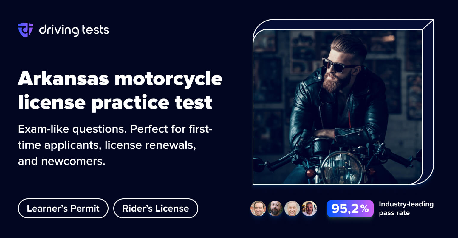 FREE Arkansas DMV Motorcycle Practice Test 2024 AR