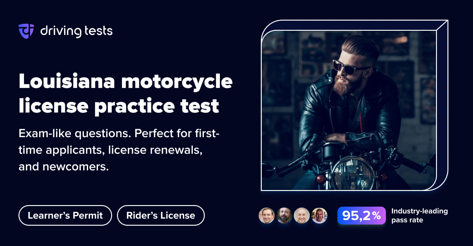 FREE Louisiana OMV Motorcycle Practice Test 2024 LA