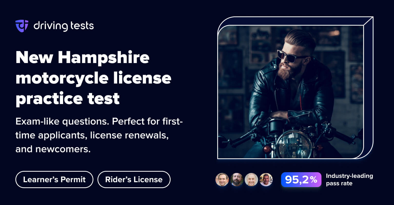 FREE New Hampshire DMV Motorcycle Practice Test 1 2024 NH