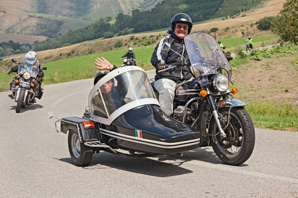 motorcycle with a sidecar