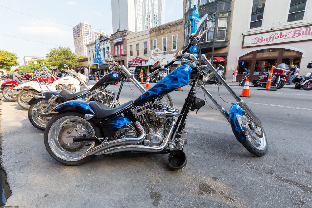 parked motorcycles