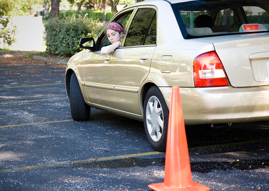 using cones for driving practice