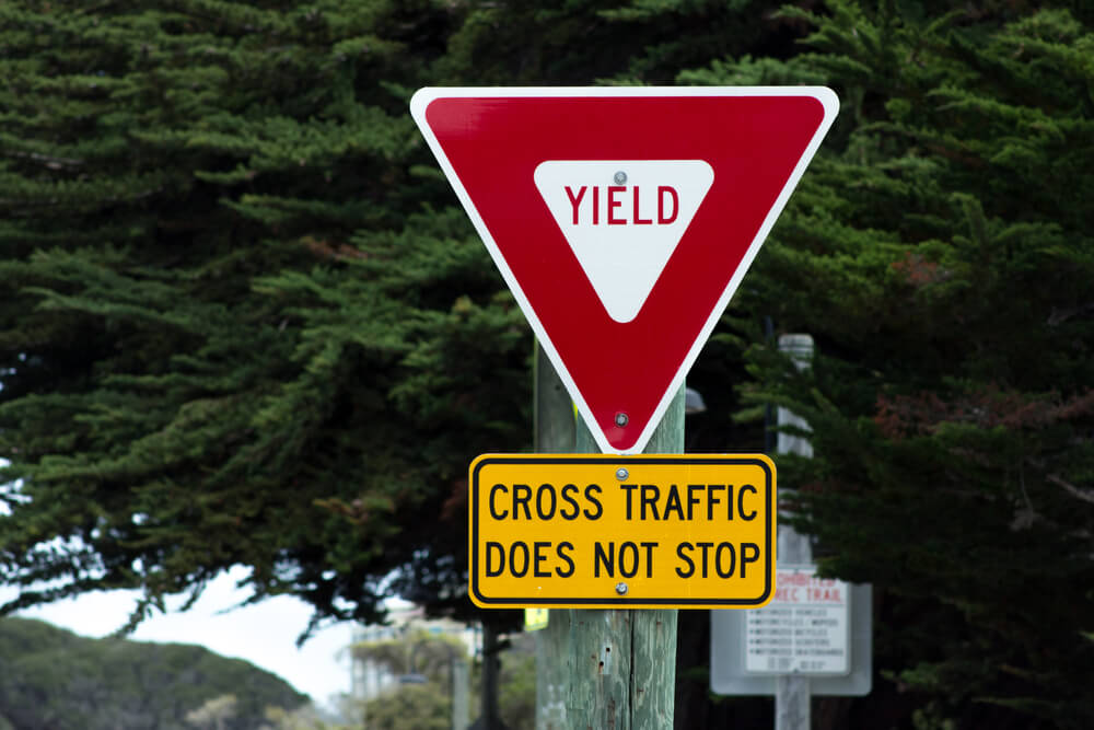 Triangle Yield Sign  Red and White Yield Sign