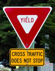 Triangle Yield Sign  Red and White Yield Sign