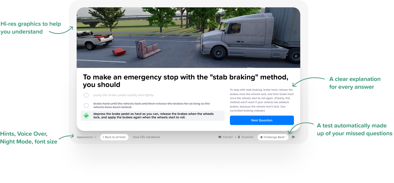 Pass Your Commercial Driving Test, Guaranteed Tests.ca Premium