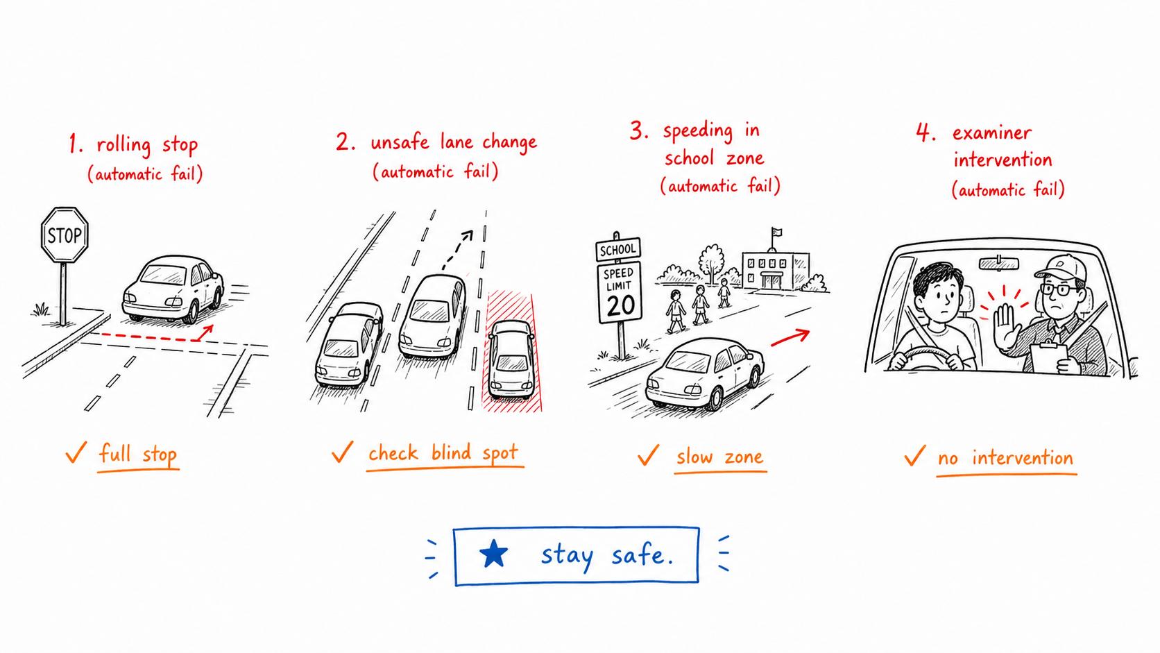 Automatic fails on the driving test
